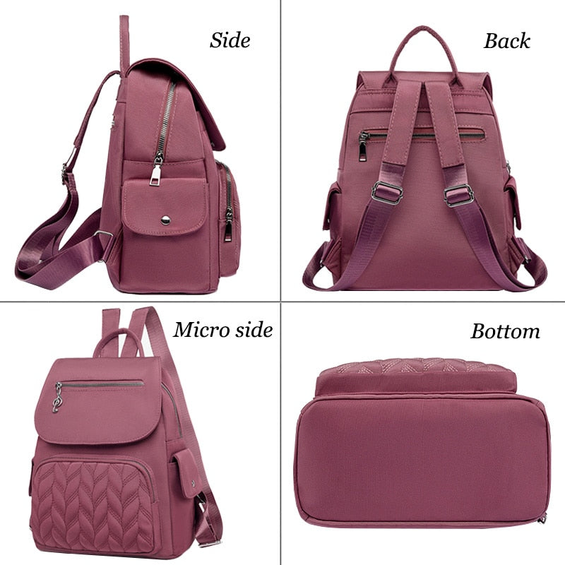 Waterproof Backpack for Women Bags Female School Bags Fashion Ladies Girls Travel Backpack Solid Color Women Shoulder Backpacks