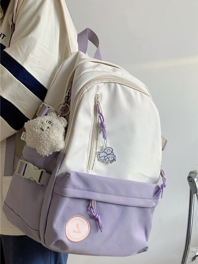 Women Backpack Korean Fashion Travel Bag Zipper High Capacity Notebook Harajuku Laptop Kawaii Teenagers Aesthetic School Bags