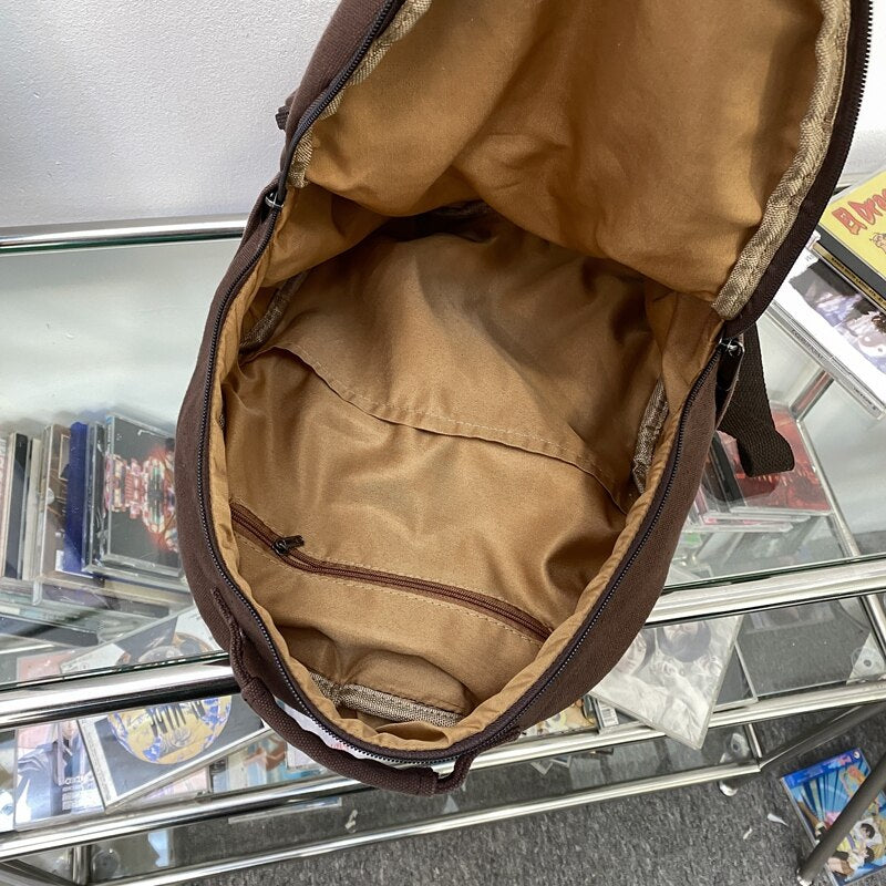 Brand High Quality Canvas Backpacks 100% Cotton School Bags for Teenage Girls Solid Black Leisure Or Travel Bags Brown Packages