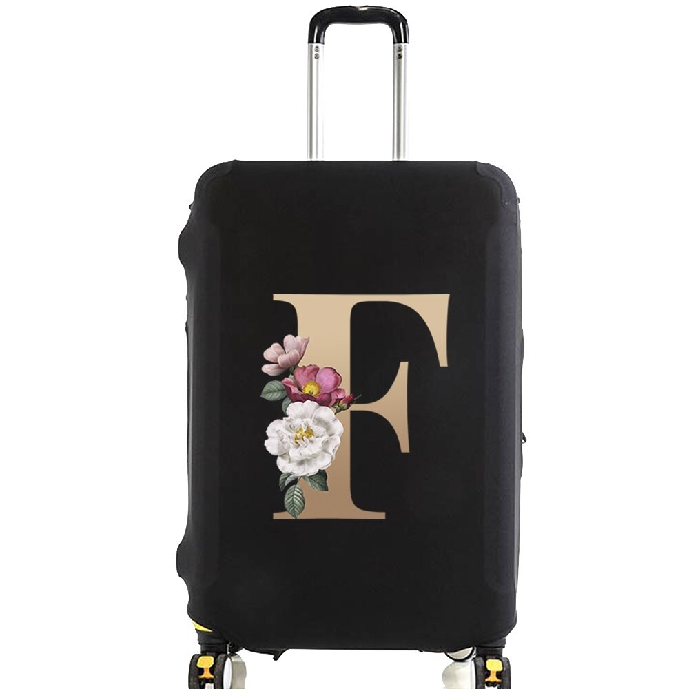 Luggage Protective Cover for 18 To 28 Inch Fashion Gold Letter Name Trolley Suitcase Elastic Dust Bags Case Travel Accessories