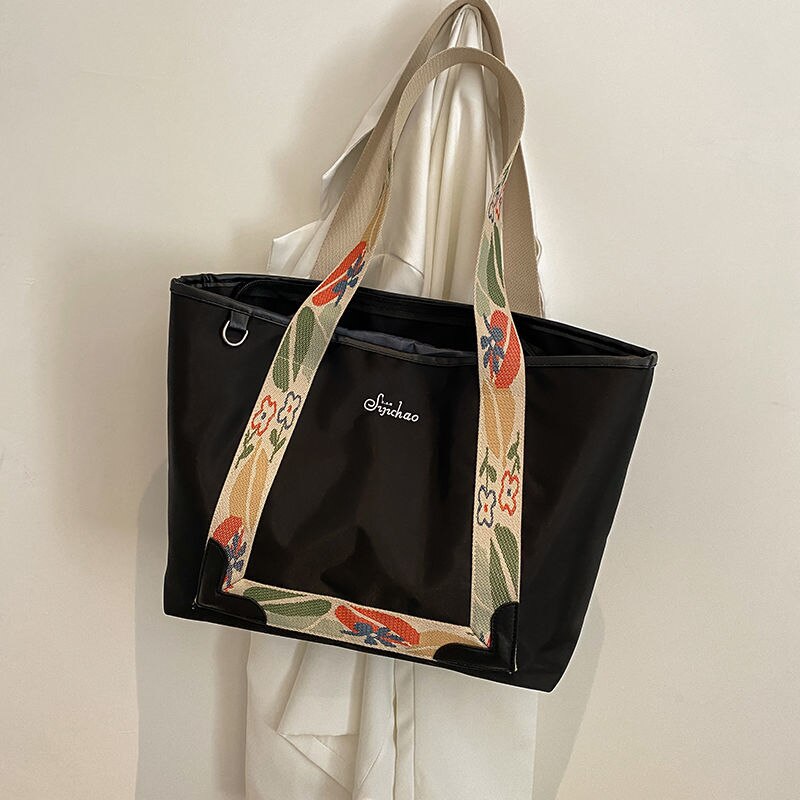 Nylon Tote Bag Waterproof Oxford Cloth Large Bag Nylon Tote Bag Handbag Women Simple Commuter Large-capacity Shoulder Bag