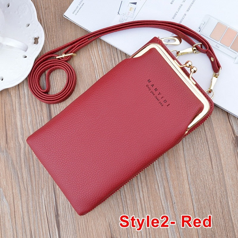 Luxury Women's Handbags Pu Leather Bag For Woman Female Clutch Phone Bags Women Business Card Holder Wallet Shoulder Bag