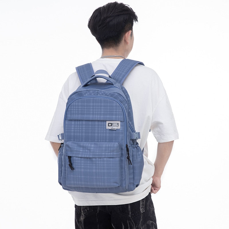 Grid Pattern Waterproof Nylon School Backpack Women's Backpacks for Teenagers Girl Travel Women Bag Trendy Schoolbag Mochila