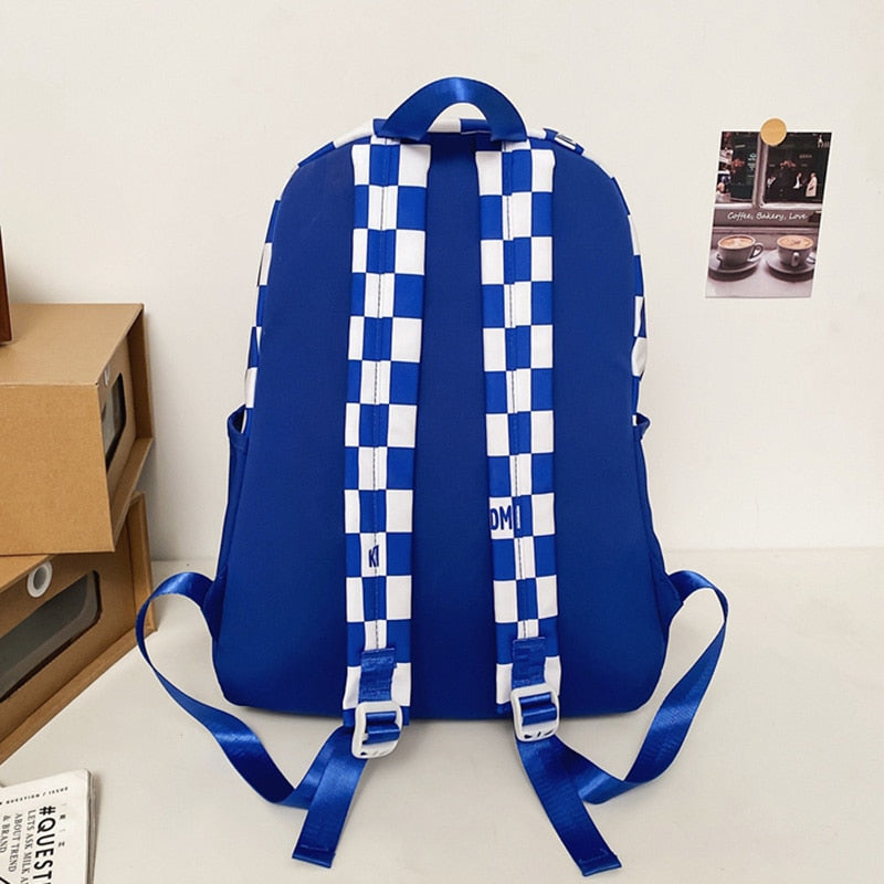 Male Women Plaid Backpack Fashion Lady Laptop School Bag New Girl Boy Backpack Trendy Female Men Travel Book Lattice Student Bag