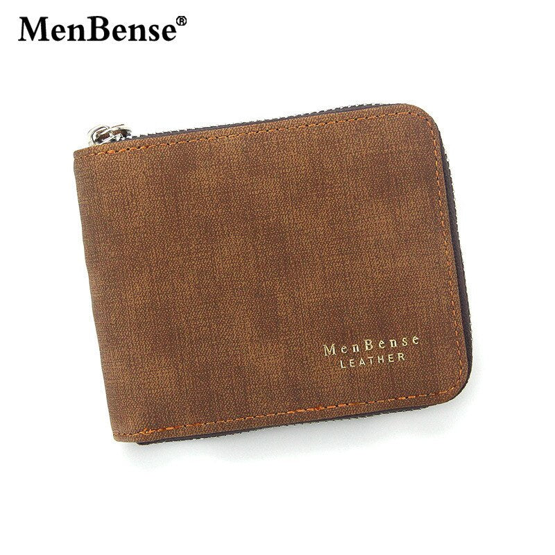 New Fashion Men's wallet with zipper PU Men Short Wallet Coin Purse Wallet Men's Purse Coin Pouch Card Holder Coin purse men