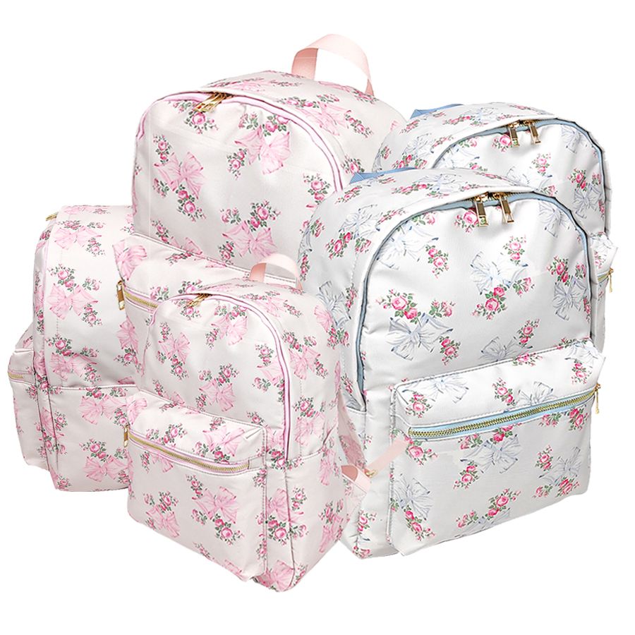 New Large Capacity Waterproof Nylon Backpack Travel Bag School Bag Printed Bow Ladies Girls Backpack