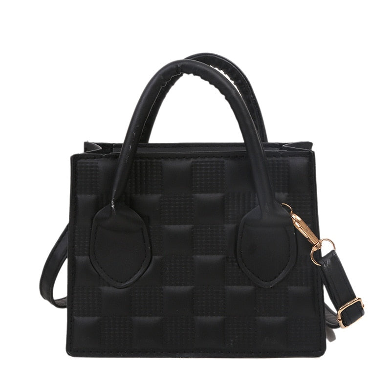Fashion Pu Leather Women Shoulder Bag High Quality Checkered Crossbody Bag Woman Luxury Designer Casual Women Messenger Bag