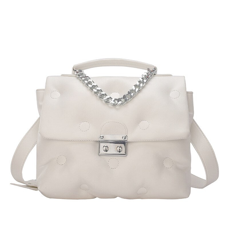 New Casual Simple chain Shoulder Bag Fashion Stitching Wild Messenger Brand Female Totes Crossbody Bags Women Leather Handbag