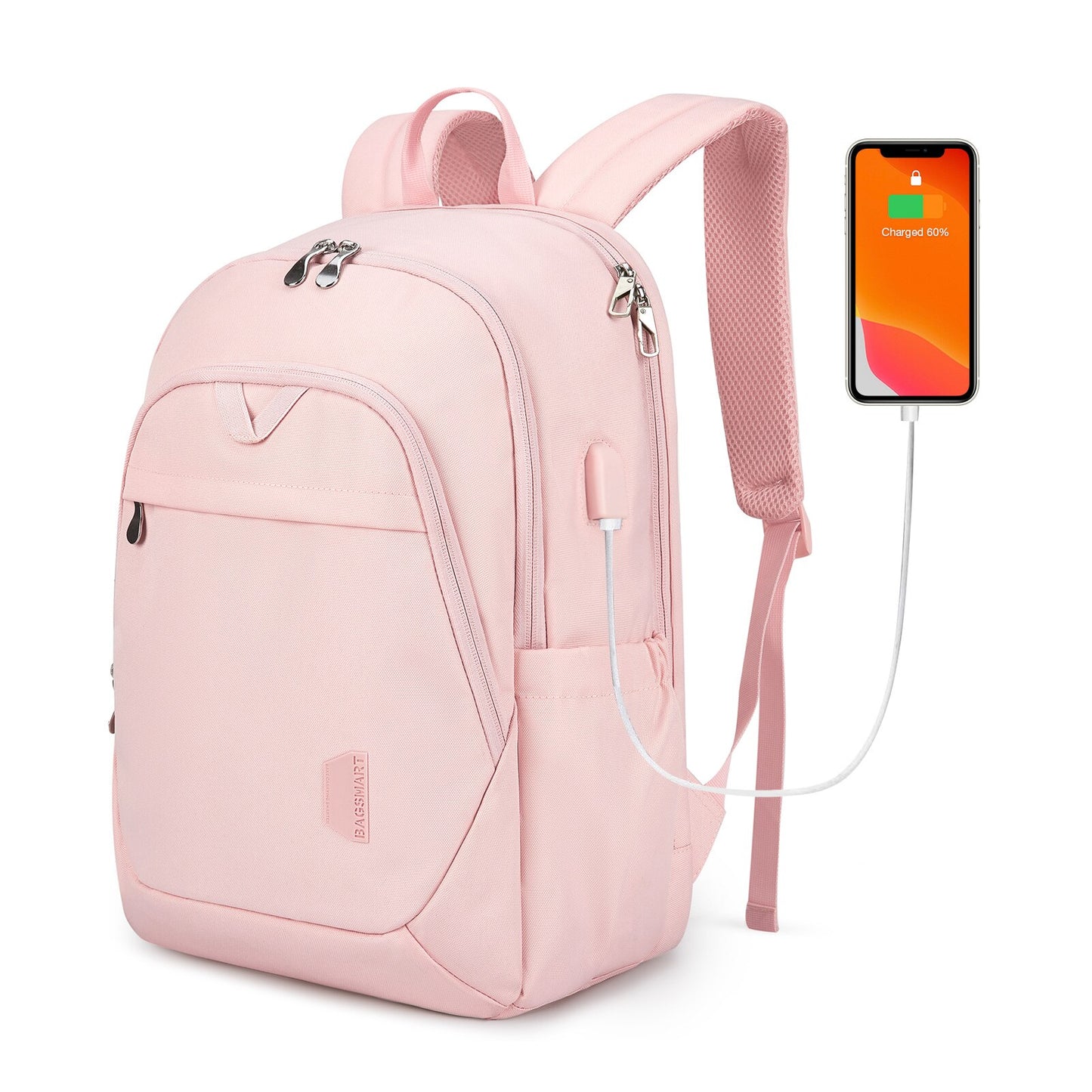 BAGSMART Anti-theft Waterproof 15.6 Inch Laptop Backpack School Backpacks USB Charging Port Men Business Travel Backpack Women