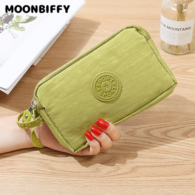 3 Zipper Ladies Wallets Ladies Wallets Brand Clutches Coin Purse Card Key Wallets Canvas Short Ladies Girls Wallets Handbags