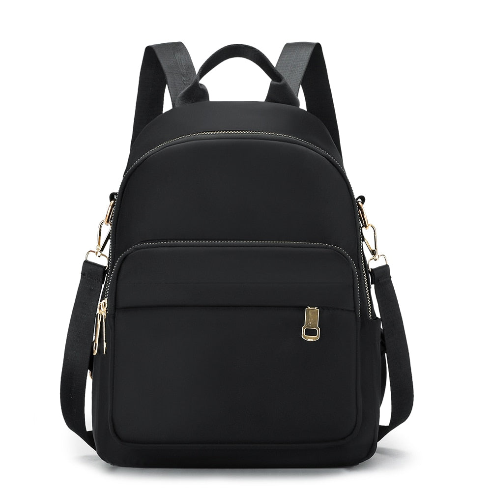 Casual Nylon Women Backpack Fashion Solid Color Anti-theft Women Bagpack Stusents School Bags Female Large Capacity Backpack