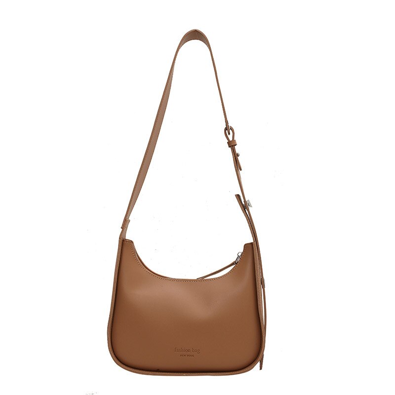 Popular Shoulder Bag Wide Shoulder Strap Bag New Fashion Lady Luxury Simple Underarm Bag Retro Solid Color Messenger Bag