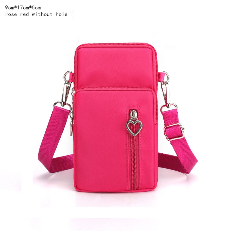 Women Fashion Summer Shoulder Bag Oxford Waterproof Handbag Wrist Pouch Wallet Girl's Sports Mobile Phone Bag Crossbody Bags