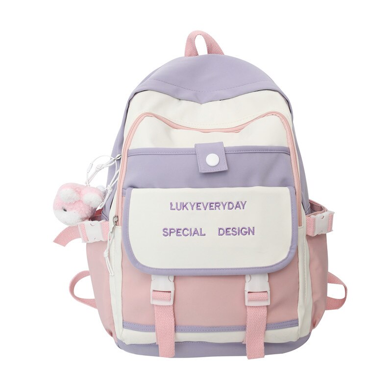 Lady Waterproof Purple Backpack Trendy Cute Girl Travel Kawaii School Bag Women College Backpack Fashion Female Laptop Book Bags