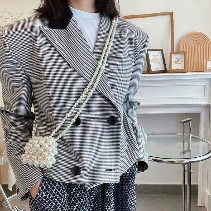 Portable Mini Women Handbag Shoulder Bags Acrylic Beads Purse Small Crossbody Bag Home Storage Organizer For Travel Phone