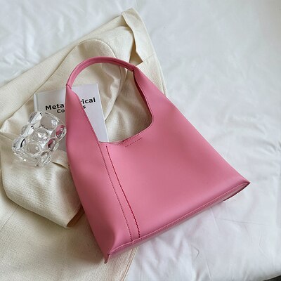 Light Luxury Designer Female Shoulder Bags New Fashion Trend Underarm Pack Ins Wild Travel Handbags Solid Color Women Bucket Bag