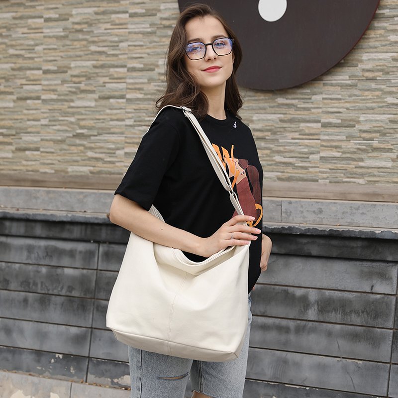 Fashion Canvas Women Bags Casual Totes Female Large Travel Shoulder Messenger Bag College Student Bag Solid Color Lady Handbags
