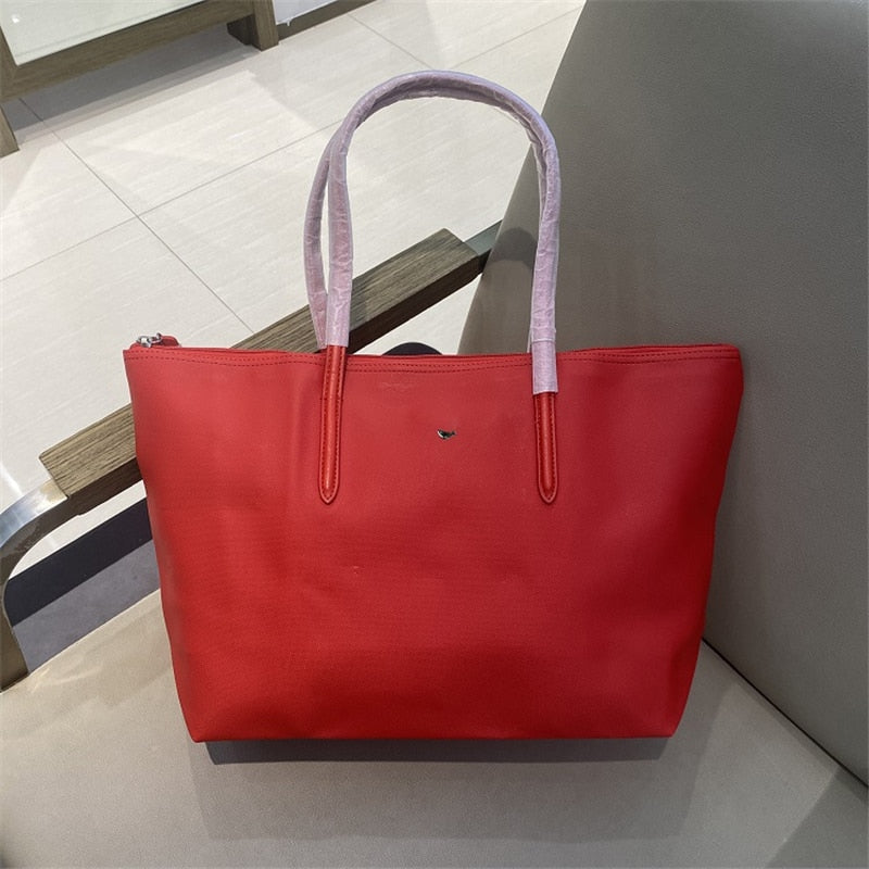 Designer Brand Women's Bags PVC Waterproof Coated Tote Bag Shopping School Casual Travel Laptop Zipper Commuter Handbag