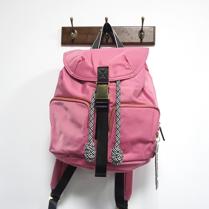 Fashion Brand Tassel Women's Backpack Nylon Waterproof Travel Female Backpacks Casual Large Capacity Flap School Backpack Bolsos