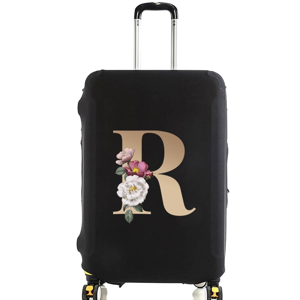 Luggage Protective Cover for 18 To 28 Inch Fashion Gold Letter Name Trolley Suitcase Elastic Dust Bags Case Travel Accessories