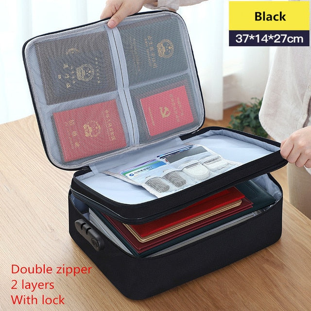 Travel Business Briefcase A4 Document Bag Waterproof Oxford Tote Men Women's Electronic Product Storage Pouch Office Organizer