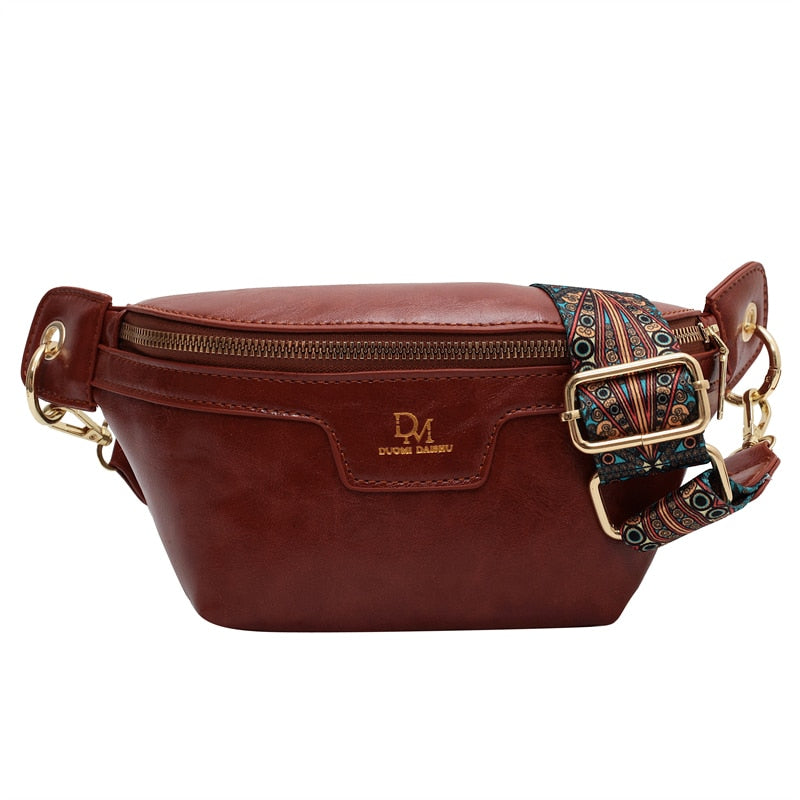 Classic Birds Pattern Woolly Women Bag Outdoor Casual Chest Bags Retro Woolen Women Shoulder Waist Bags Ladys Crossbody Packs