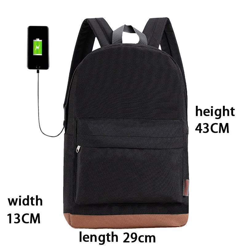 TINYAT Canvas Backpack Men Women Laptop Computer School Backpacks Waterproof Leisure For Teenage Travel Shoulder Book Bag