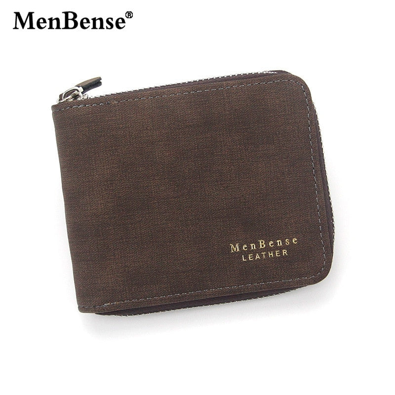 New Fashion Men's wallet with zipper PU Men Short Wallet Coin Purse Wallet Men's Purse Coin Pouch Card Holder Coin purse men