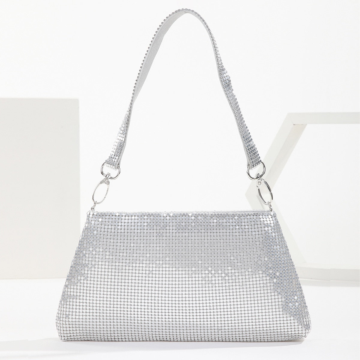 New Rhinestone Underarm Bag Fashionable Versatile Compact And Portable European Style For Woman Daily Wear Or Matching