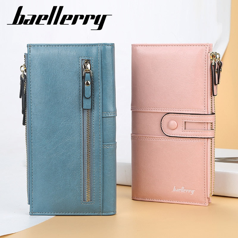 Name Engrave Women Wallets Fashion Long Leather Top Quality Card Holder Classic Female Purse Zipper Brand Wallet for Women