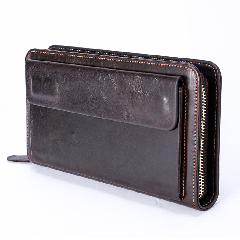 Genuine Leather Wallet Men's Wallets for Credit Card Holder Clutch Passport Male Bags Coin Purse Phone Men Casual Portmonee New