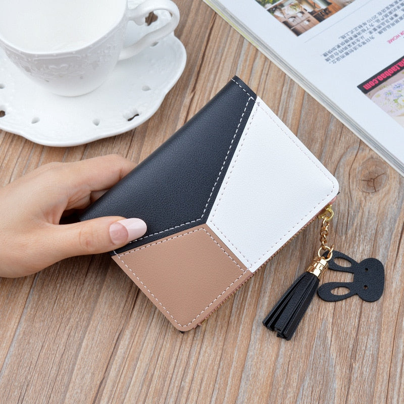 New Wallets Zipper Coin Purse Lady Long Short Purses Handbags Women Clutch Cards Holder PU Leather Moneybag Billfold Wholesale