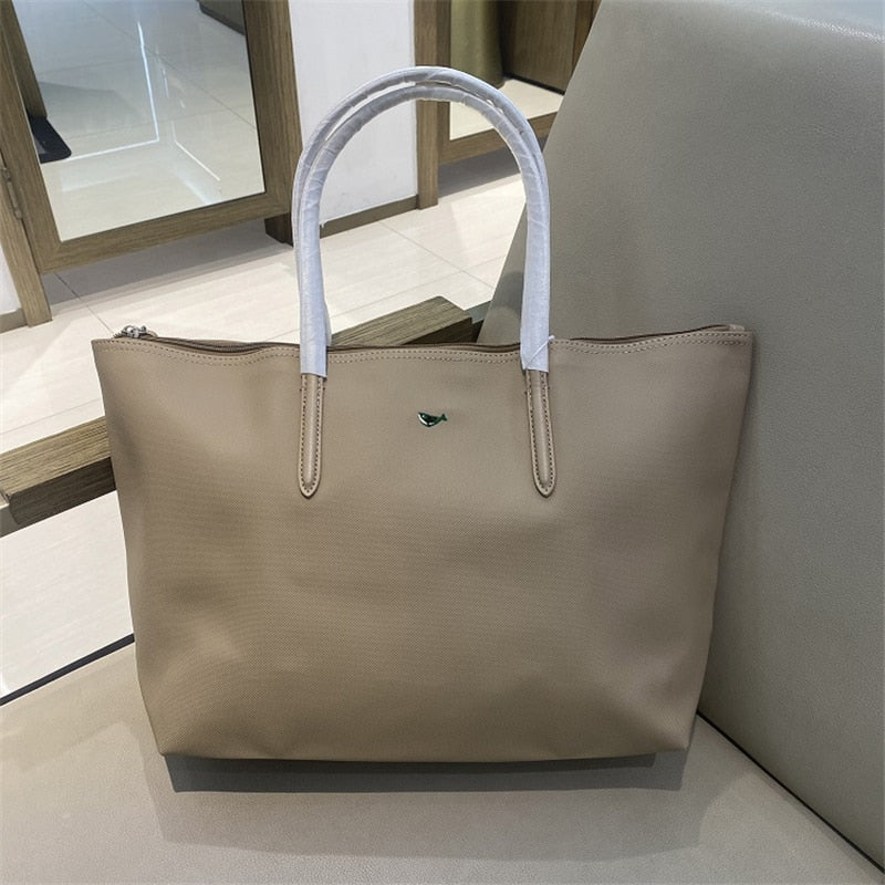 Designer Brand Women's Bags PVC Waterproof Coated Tote Bag Shopping School Casual Travel Laptop Zipper Commuter Handbag