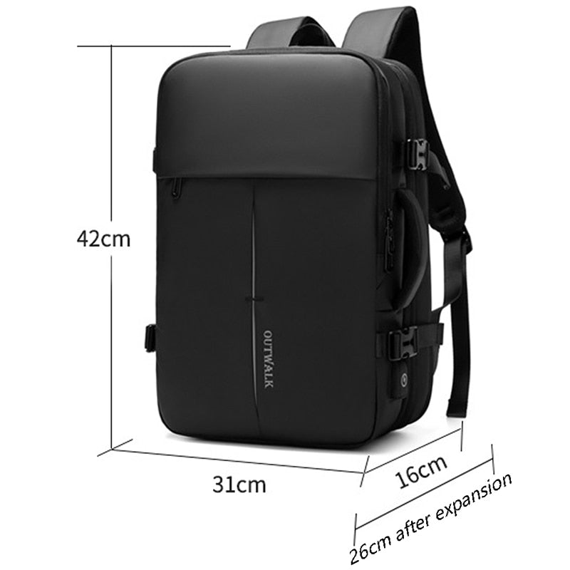 Men's Expandable 15.6 Inch Laptop Backpacks USB Waterproof Notebook Schoolbag Sports Travel School Bag Pack Backpack For Male