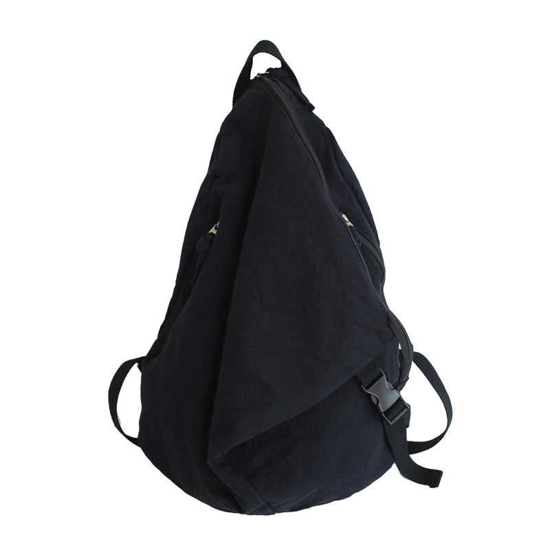 Unisex Leisure Travel Backpack Fashion Trend Canvas School Bag Solid Color Simple School Backpack Female Daily Backpack Mochila