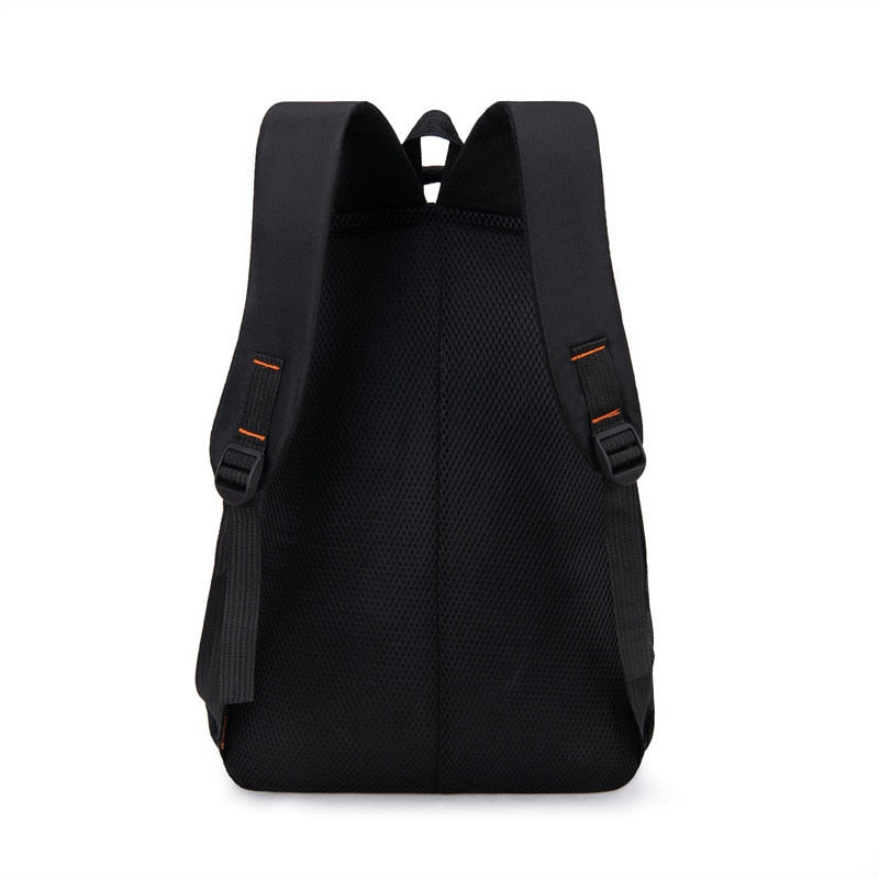 Men's Backpack Black Leisure Sports Men's Bag Large Capacity School backpack for Boys Solid Color Business Computer Bag