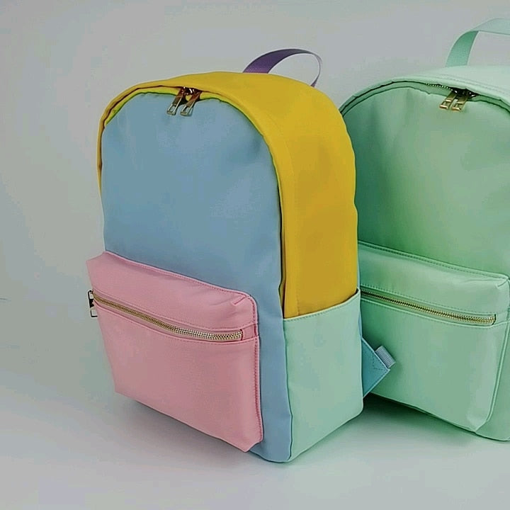 High Quality New Waterproof Nylon Women Backpack Female Travel Bag Backpacks Schoolbag for Teenage Girls Solid Color Bookbag