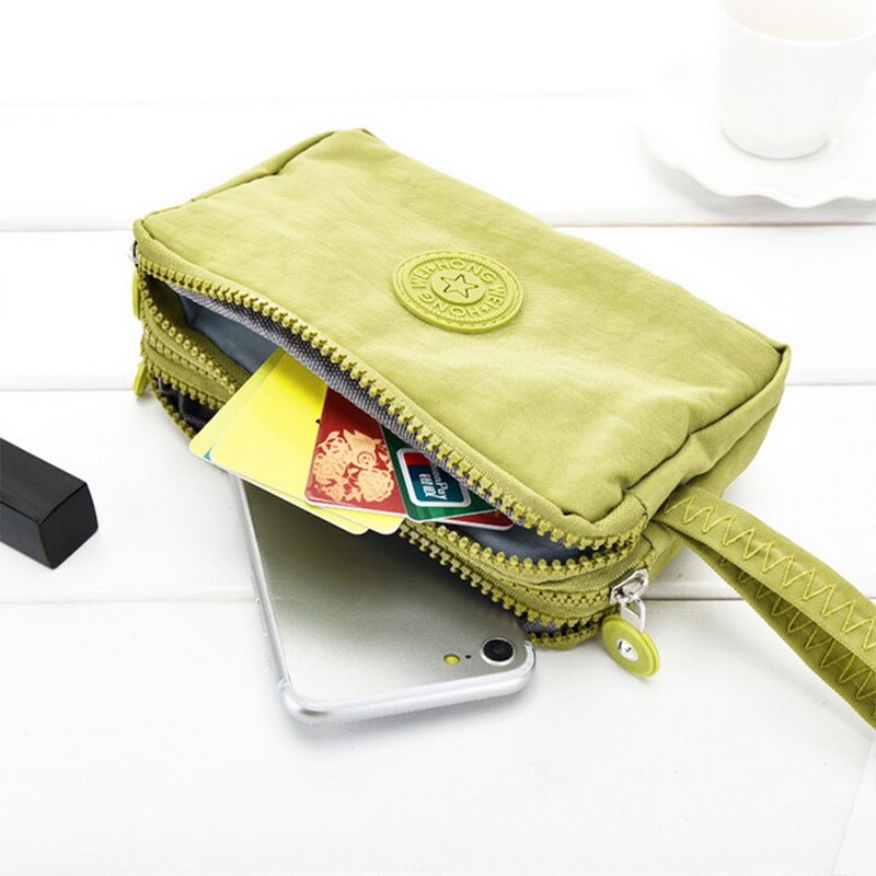 3 Zipper Ladies Wallets Ladies Wallets Brand Clutches Coin Purse Card Key Wallets Canvas Short Ladies Girls Wallets Handbags