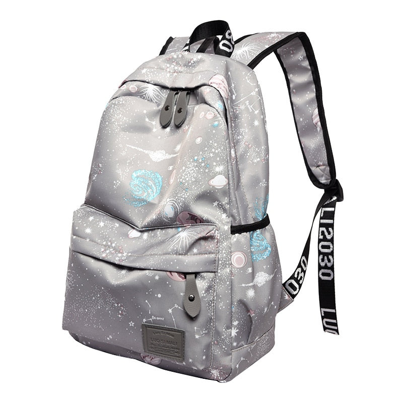 Fashion Teenage Girls School Bags Female Backpacks Planet Printing Laptop Bags for Women Bags Waterproof Travel Backpack Women