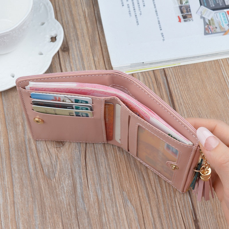 New Wallets Zipper Coin Purse Lady Long Short Purses Handbags Women Clutch Cards Holder PU Leather Moneybag Billfold Wholesale