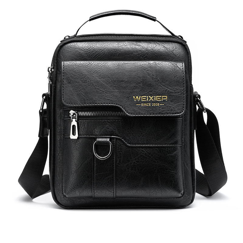 Weixier Men's Crossbody Bag Men Shoulder Bags Zippers Handbags Large Capacity Artificial Leather Bag for Male Messenger Tote Bag