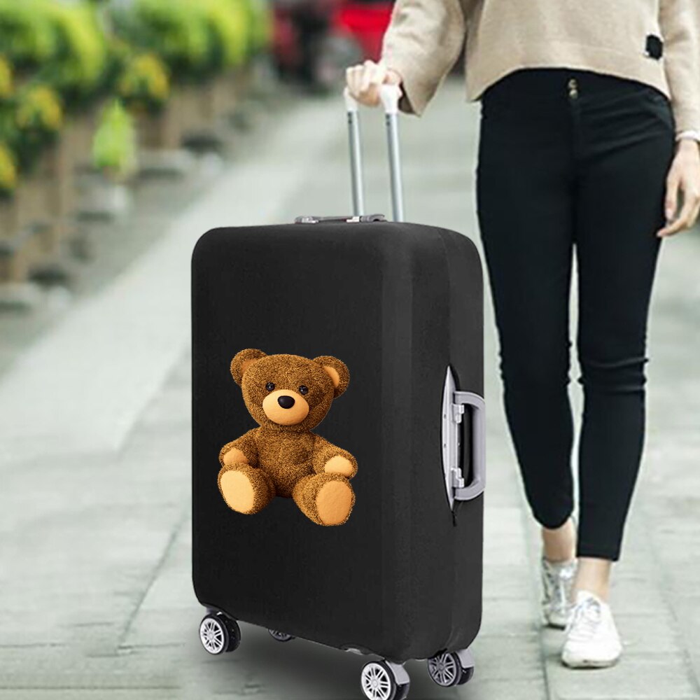 Luggage Cover Protective Thickening Travel Accessories Luggage Dust Cover for 18-28 Inch Bear Print Fashion Suitcase