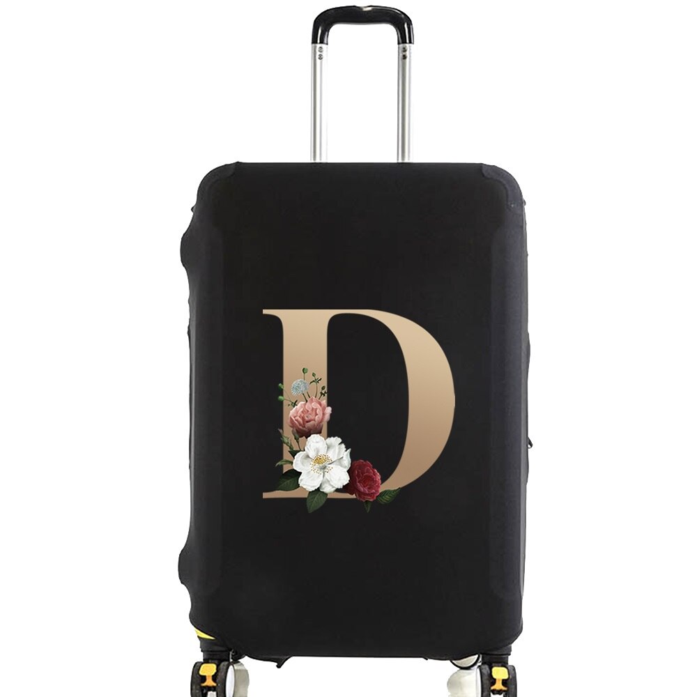 Luggage Protective Cover for 18 To 28 Inch Fashion Gold Letter Name Trolley Suitcase Elastic Dust Bags Case Travel Accessories