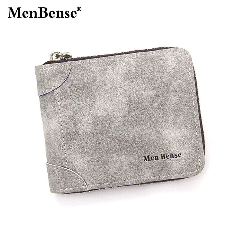 Short Men's Leather Wallet Brand Handy Purse Male Pocket Bag For Coin Money Leather Zipper Wallet Mini Card Holder Small Purse