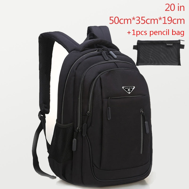 Large Capacity Backpack Men Laptop Backpacks 15.6 Oxford Black Solid Big High School Bags Teen College Boy Gril Student Backpack