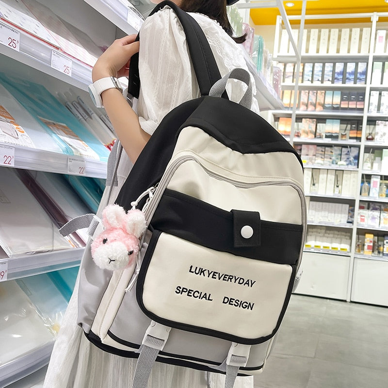 Lady Waterproof Purple Backpack Trendy Cute Girl Travel Kawaii School Bag Women College Backpack Fashion Female Laptop Book Bags