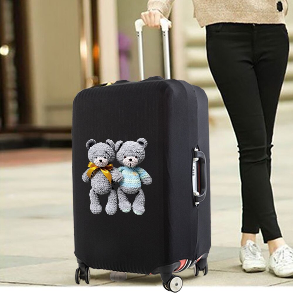 Luggage Cover Protective Thickening Travel Accessories Luggage Dust Cover for 18-28 Inch Bear Print Fashion Suitcase