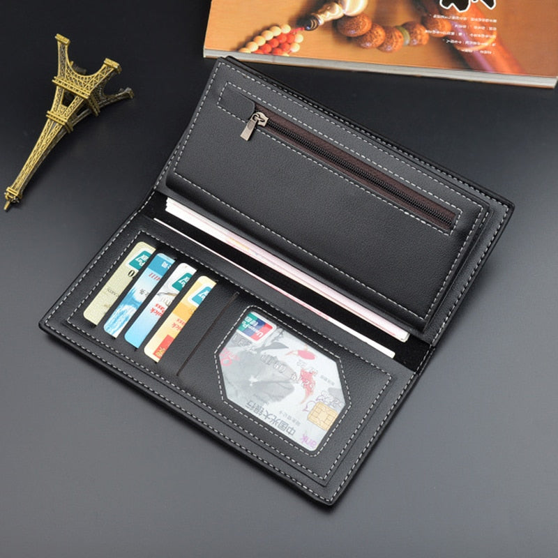 New Men Wallets Fashion Large Capacity PU Leather Purses Long Multifunctional Money Bag for Men Coin Card Holders Dropshipping