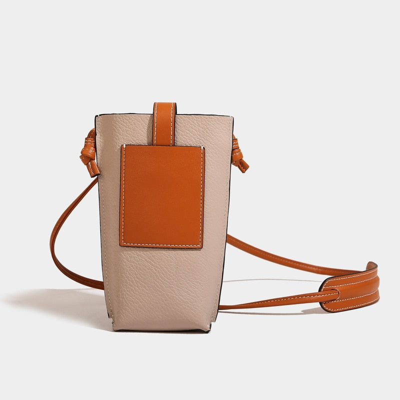 Genuine Leather Women's Shoulder Bag Fashion Trend Mobile Phone Bag Ladies Messenger Bag Simple Crossbody Bag With Card Holder