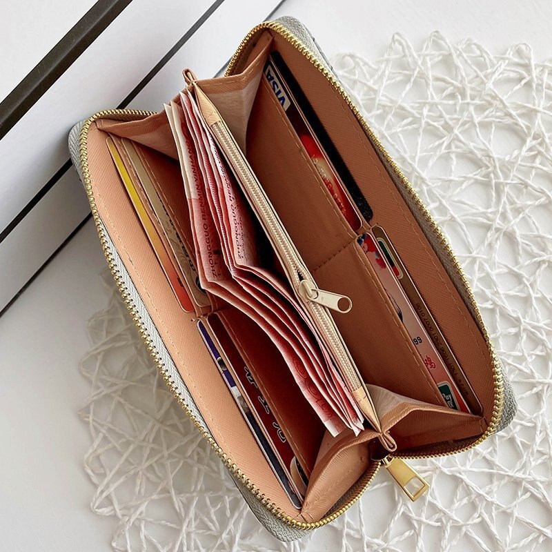Women's Woven Wallet Wrist Handle Mobile Phone Case Long Money Bag Handbag Women's Wallet Cardholder's Wallet